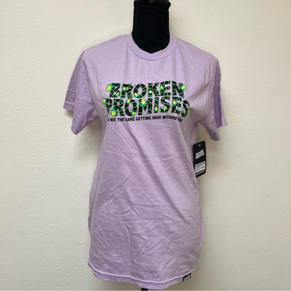 Broken promises Light Purple Graphic Tee small unisex